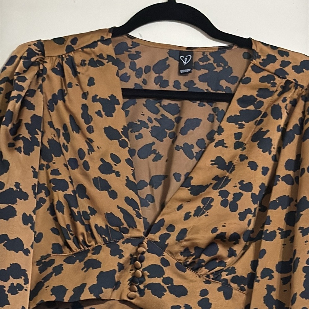 Windsor Chic Look Leopard Print Crop Top - Picture 3 of 3